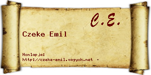 Czeke Emil névjegykártya